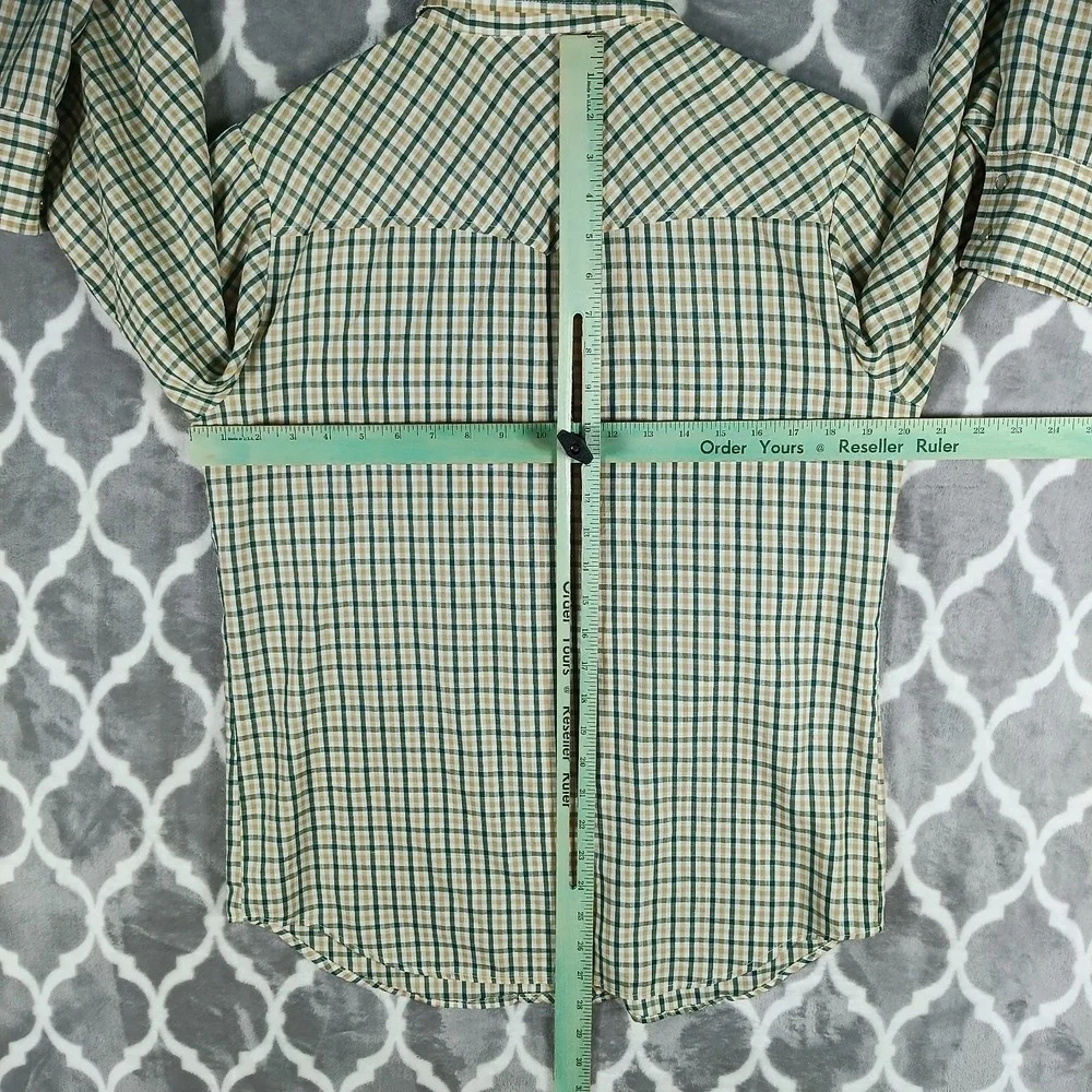 VTG LEvis Panatela Western Shirt Men M Green Brown Big E Snap UP Dagger Collar